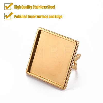 201 Stainless Steel Cuff Pad Ring Settings STAS-S080-041G-G-1
