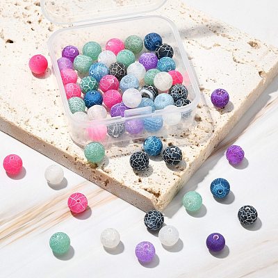 60Pcs 6 Colors Natural Weathered Agate Beads Strands G-FS0001-96-1