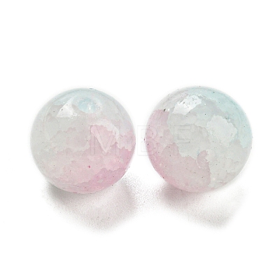 Transparent Spray Painting Crackle Glass Beads GLAA-L046-01A-03-1