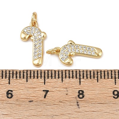 Christmas Brass Micro Pave Cubic Zirconia Charms KK-L255-18G-01-1
