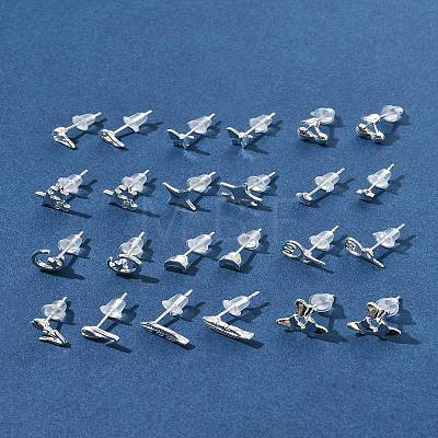 2 Pairs Alloy Stud Earrings for Women EJEW-FS0001-27B-1