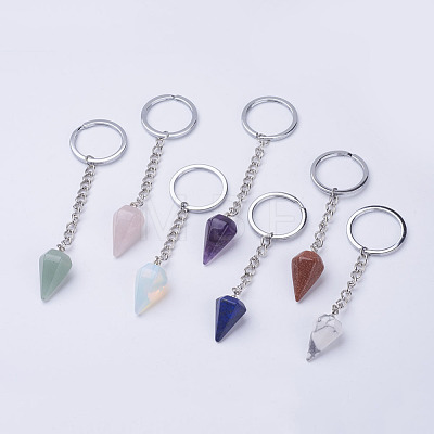 Natural/Synthetic Mixed Stone Keychain KEYC-E023-07-1