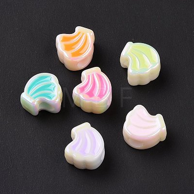 UV Plating Rainbow Iridescent Acrylic European Beads SACR-E009-24-1