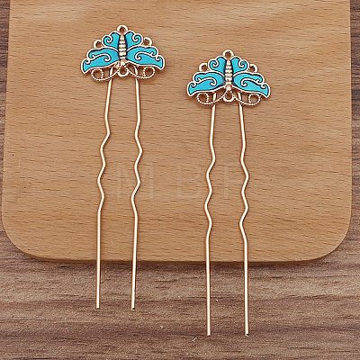 Ancient Style Alloy with Iron Hair Fork Findings PW-WG909EE-05-1