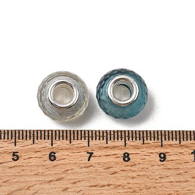 Faceted Resin European Beads RESI-C063-01B-1