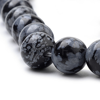Natural Snowflake Obsidian Beads Strands G-S259-20-10mm-1