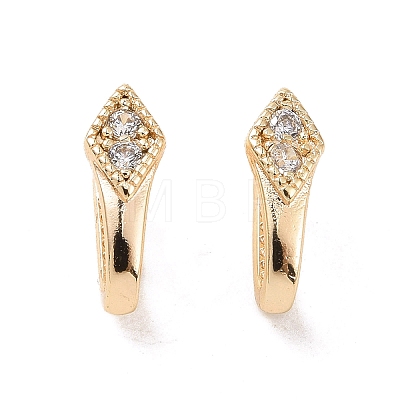 Brass Micro Pave Cubic Zirconia Snap on Bails X-KK-C006-14G-1