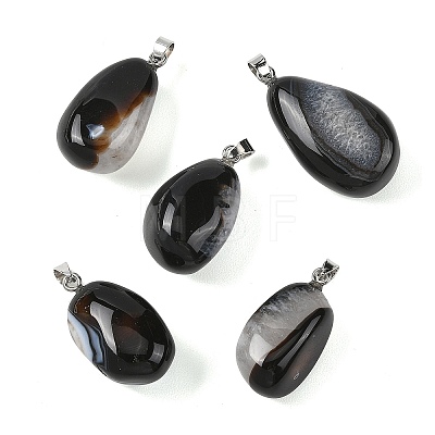 Natural Dyed & Heated Agate Tumbled Stone Pendants GG-K002-07F-1