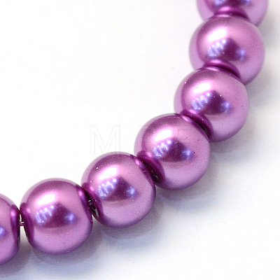 Baking Painted Pearlized Glass Pearl Round Bead Strands X-HY-Q003-6mm-16-1