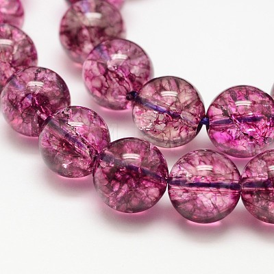 Dyed Round Natural Crackle Quartz Beads Strands G-K084-6mm-MA-1