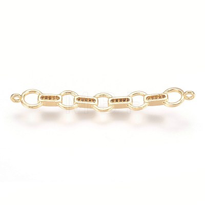 Brass Micro Pave Cubic Zirconia Links ZIRC-E124-31G-1