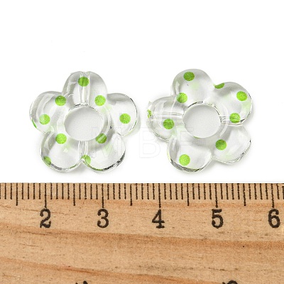 Transparent Printed Acrylic Beads OACR-H124-05A-03-1