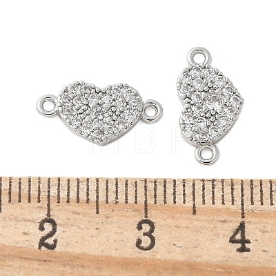 Brass Micro Pave Cubic Zirconia Connector Charms KK-U056-43P-1