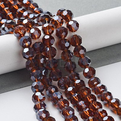 Electroplate Glass Bead Strands EGLA-R015-8mm-18-1