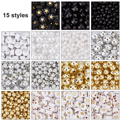 2905Pcs 15 Style ABS Plastic Imitation Pearl Beads FIND-CA0003-30-1