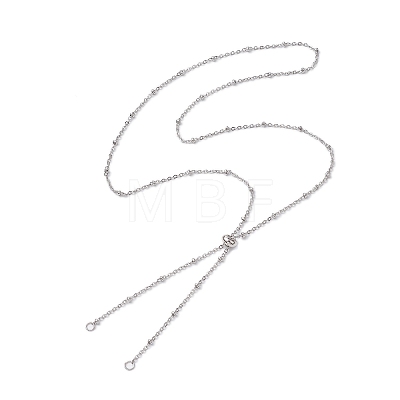 Non-Tarnish 304 Stainless Steel Satellite Chain Slider Necklace Making AJEW-JB01247-02-1