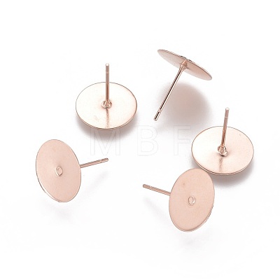 304 Stainless Steel Stud Earring Findings STAS-H436-24RG-12mm-1