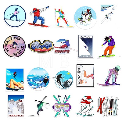 Skiing Theme Waterproof PVC Adhesive Stickers STIC-PW0014-004-1
