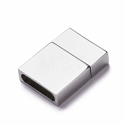 Tarnish Resistant 304 Stainless Steel Magnetic Clasps with Glue-in Ends STAS-M307-02P-01-1