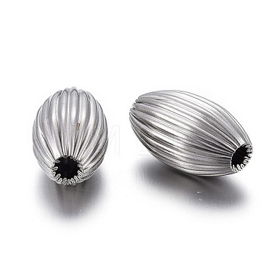 304 Stainless Steel Corrugated Beads STAS-P218-27-8mm-1