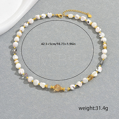 Elegant Natural Shell Nuggets Beaded Necklaces for Women ZE2381-1