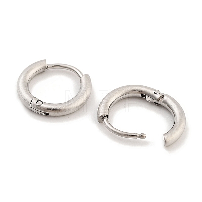 Tarnish Resistant Frosted 304 Stainless Steel Huggie Hoop Earrings for Women EJEW-C096-32A-P-1