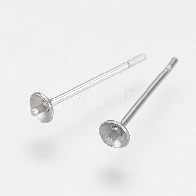 304 Stainless Steel Stud Earring Findings STAS-Q036-1-1