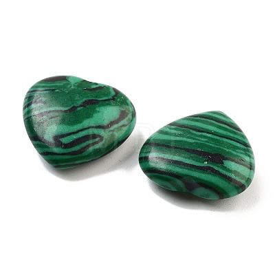 Heart Synthetic Malachite Worry Stone G-C134-06A-08-1