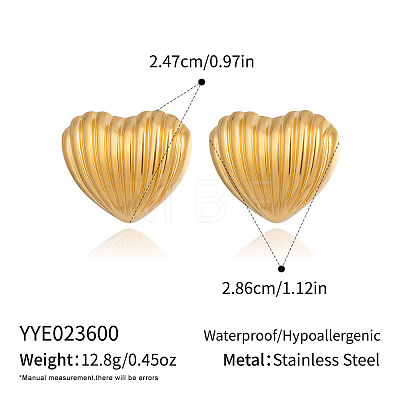 Heart 304 Stainless Steel Stud Earrings AO8083-2-1