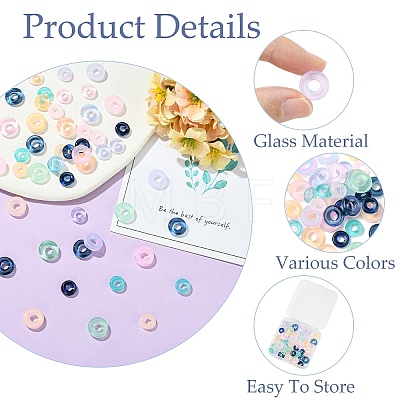 50Pcs 10 Styles Transparent Glass European Beads GLAA-YW0005-96-1