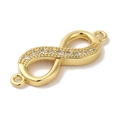 Rack Plating Brass Micro Pave Cubic Zirconia Links KK-P267-23G-02-1