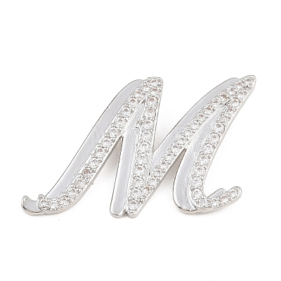 Brass Micro Pave Clear Cubic Zirconia Pendants CU-CBA8481-01P-M-1
