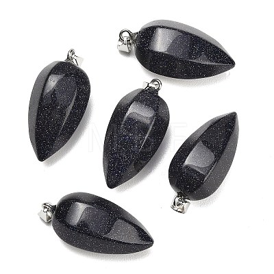 Synthetic Blue Goldstone Pendants GG-K002-16N-1