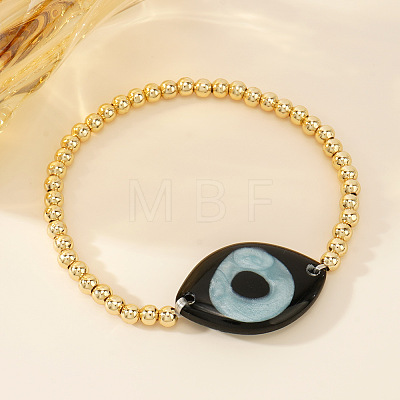 Acrylic Devil Eye Brass Round Beaded Stretch Necklaces for Female Jewelry Direct Sales TA4836-1-1