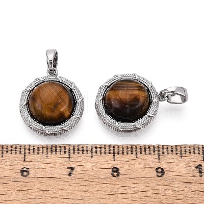 Natural Tiger Eye Pendants KK-N287-21P-1