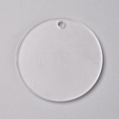 Transparent Blank Acrylic Pendants X-TACR-WH0002-09B-1