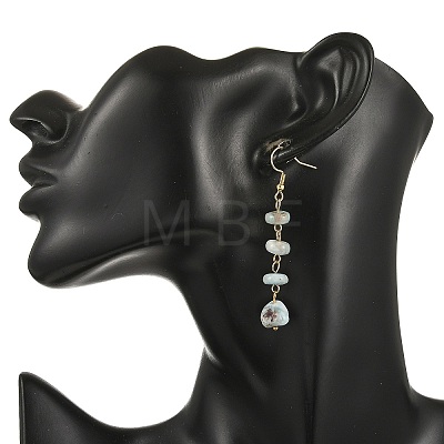 Natural Larimar Dangle Earrings EJEW-JE07529-1