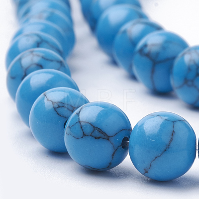 Synthetic Turquoise Beads Strands G-S295-11B-8mm-1