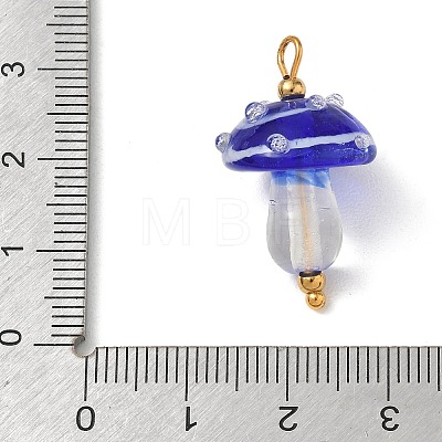 304 Stainless Steel with Handmade Bumpy Lampwork Pendants LA-CBA4231-01C-G-1