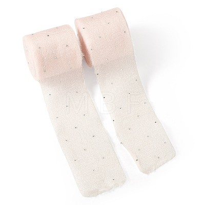 2Rolls Polyester Hot-fix Rhinestone Raw Edges Ribbon OCOR-TA0003-95F-1