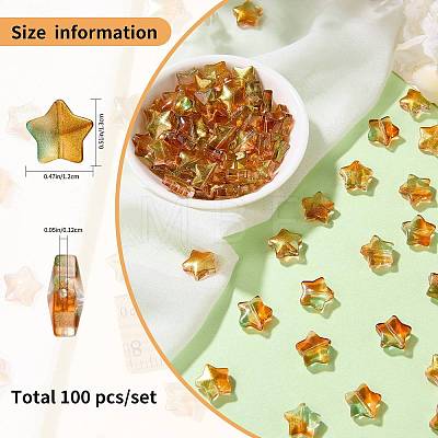 100Pcs Gradient Color Handmade Lampwork Beads DIY-SZ0010-51B-1