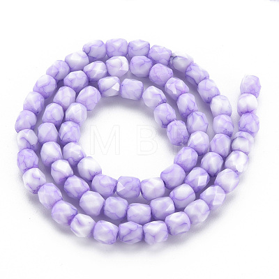 Opaque Baking Painted Glass Beads Strands EGLA-N006-008-A03-1