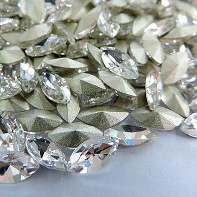 Glass Pointed Back Rhinestone Cabochons RGLA-A011-4x8mm-M-1