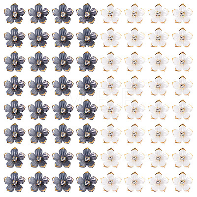 100Pcs 2 Colors Transparent Resin Sakura Flower Bead Caps RESI-TA0005-57-1