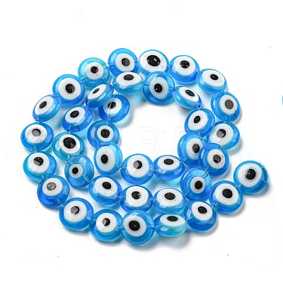 Handmade Evil Eyes Lampwork Beads Strands LAMP-H001-11A-02-1