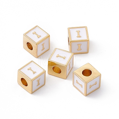 Rack Plating Brass Enamel Beads KK-B060-04G-04I-1