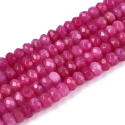 Natural White Jade Bead Strands G-R343-2x4-08-1
