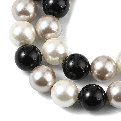 Round Shell Pearl Beads Strands BSHE-XCP0001-15-1