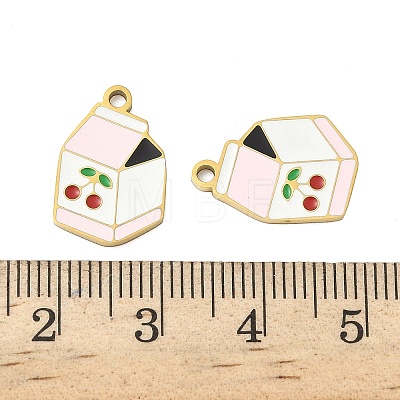 304 Stainless Steel Enamel Pendants STAS-G360-04G-08-1