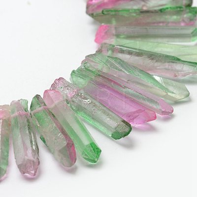 Electroplate Natural Quartz Crystal Beads Strands G-F462-01-1